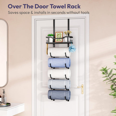 SWTYMIKI wall-mounted towel rack installation option showing easy setup