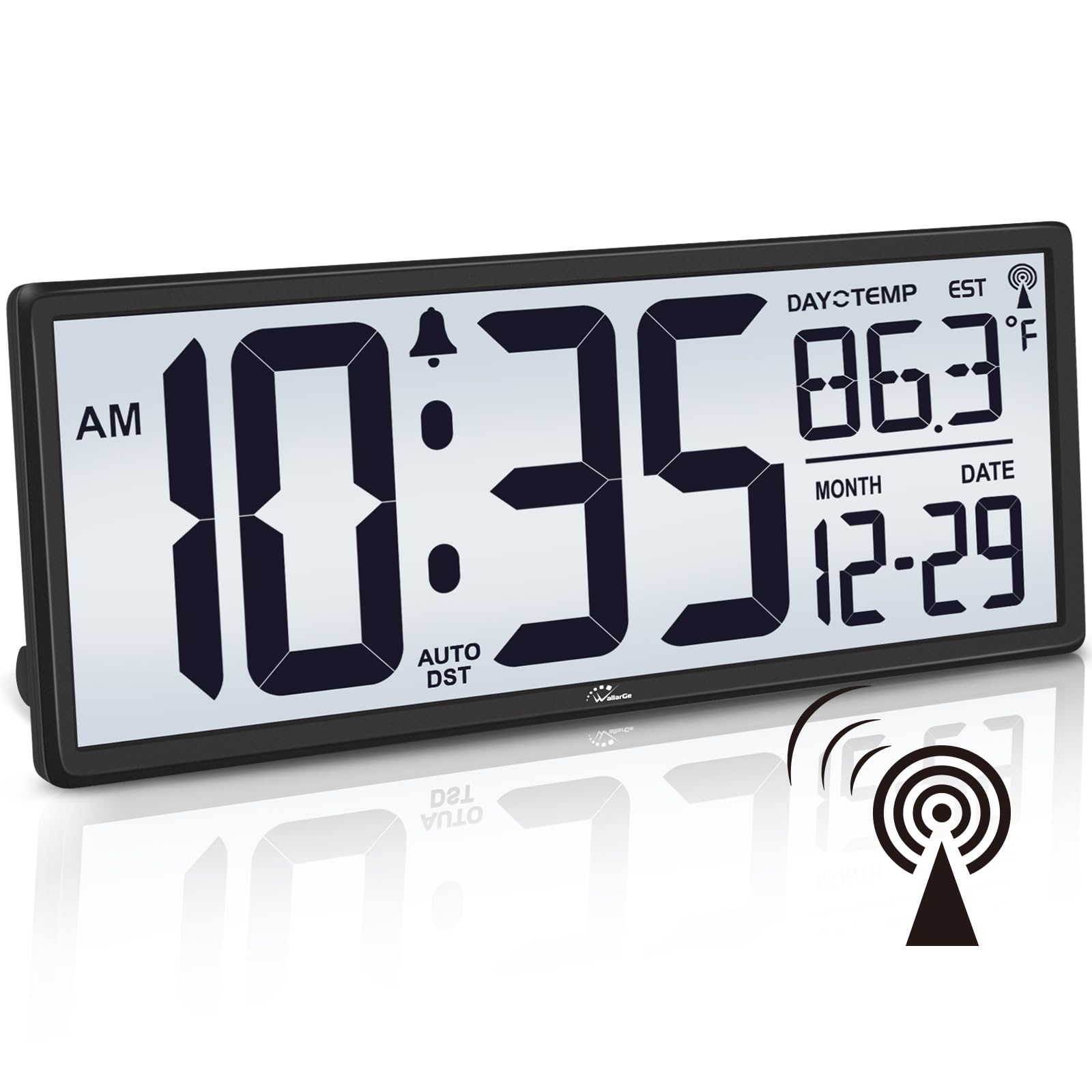 WallarGe 14.5-inch clock with backlight for easy night viewing.