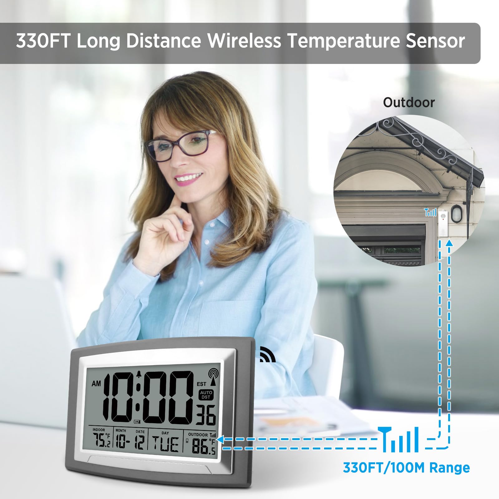 WallarGe clock and sensor run on batteries, no cords required.