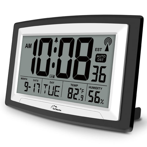 WallarGe Atomic Clock auto-set radio sync; precise time with no manual adjustment.