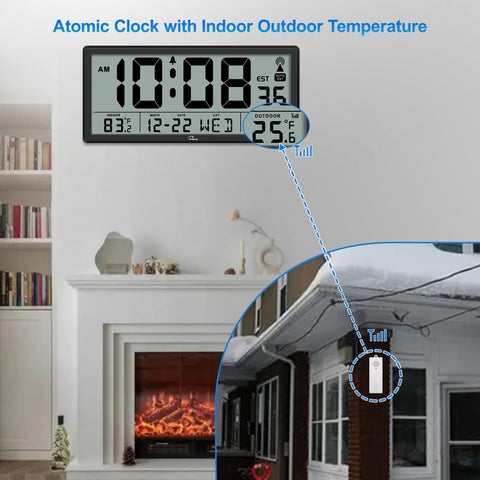 WallarGe atomic clock battery-operated convenience with long-lasting AA power.