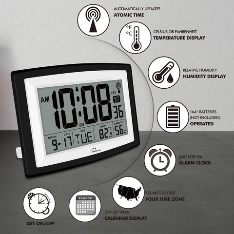 WallarGe Atomic Clock desk or wall mount option; flexible placement anywhere.
