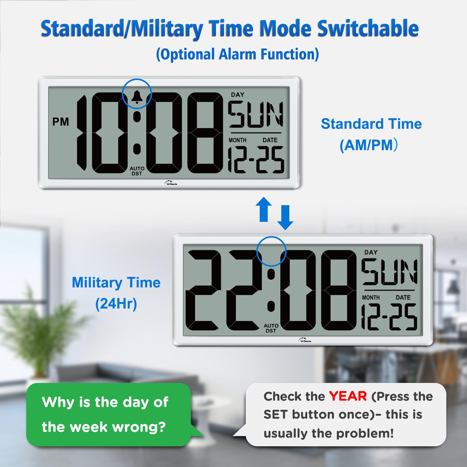 WallarGe auto DST feature automatically adjusts time for daylight saving