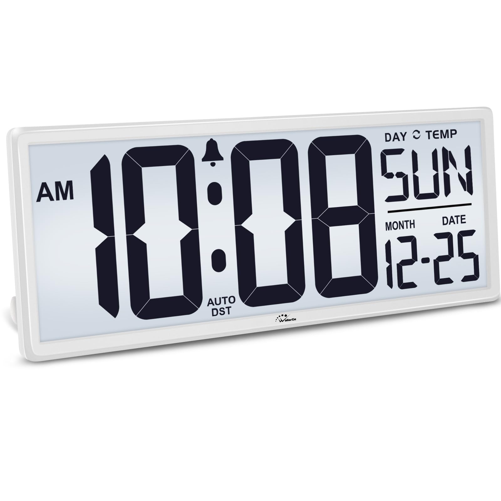 WallarGe backlight digital wall clock with 14.5-inch display for easy viewing in any room