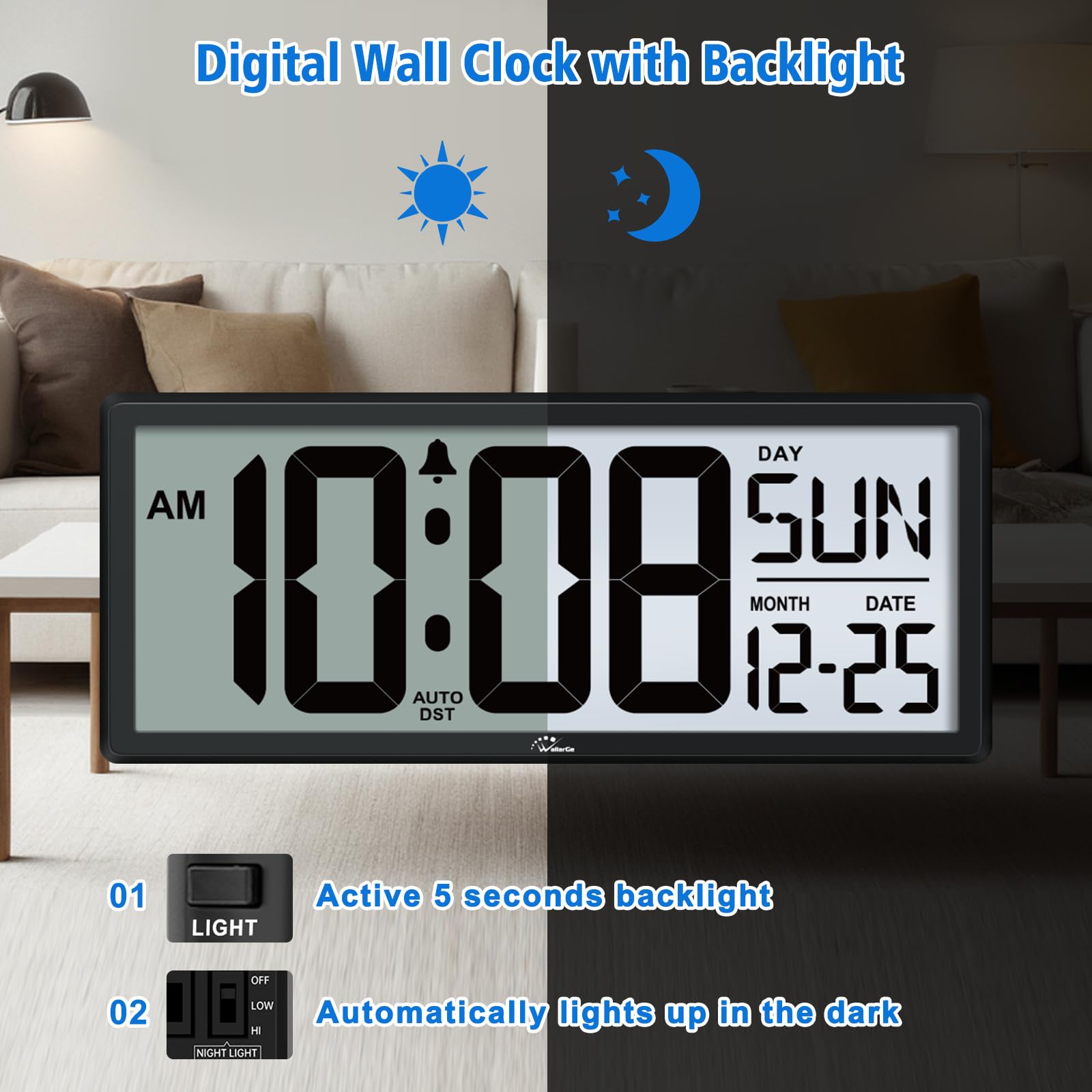 WallarGe backlight levels showcasing comfortable nighttime visibility.