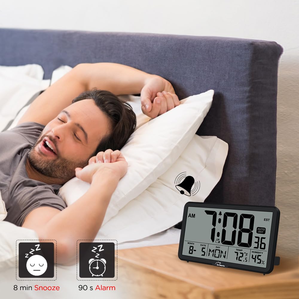 WallarGe clock toggles between Celsius and Fahrenheit for flexible readings