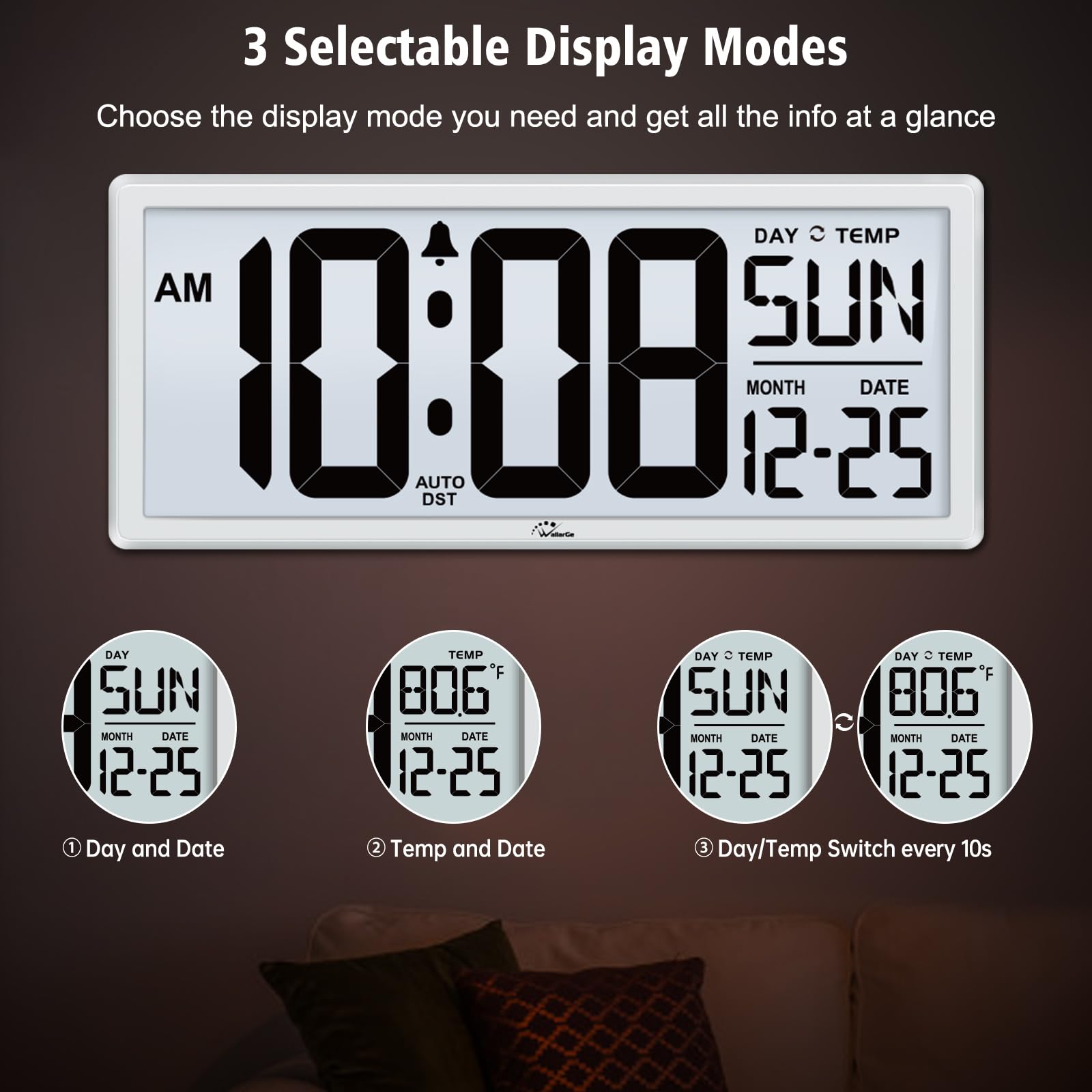 WallarGe easy-setup wall clock with simple instructions and mounting hardware