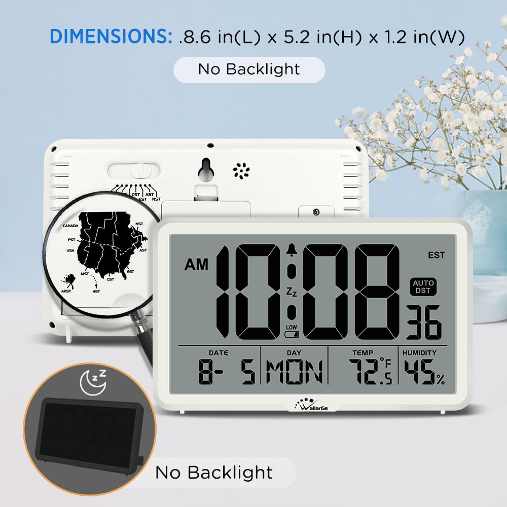 WallarGe memory backup preserves time and date after outages.