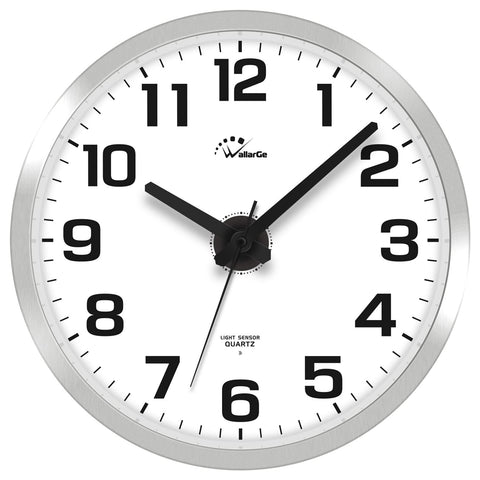WallarGe silent quartz wall clock for peaceful bedrooms without ticking