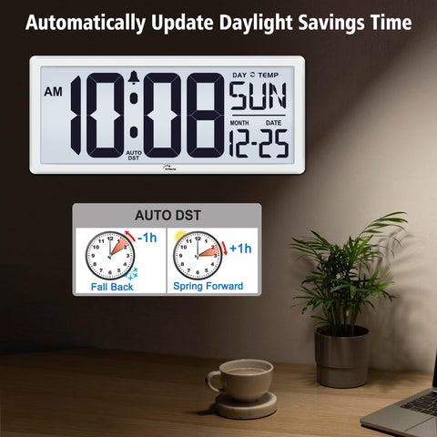 WallarGe wall clock mounted in a bedroom for clear time reading