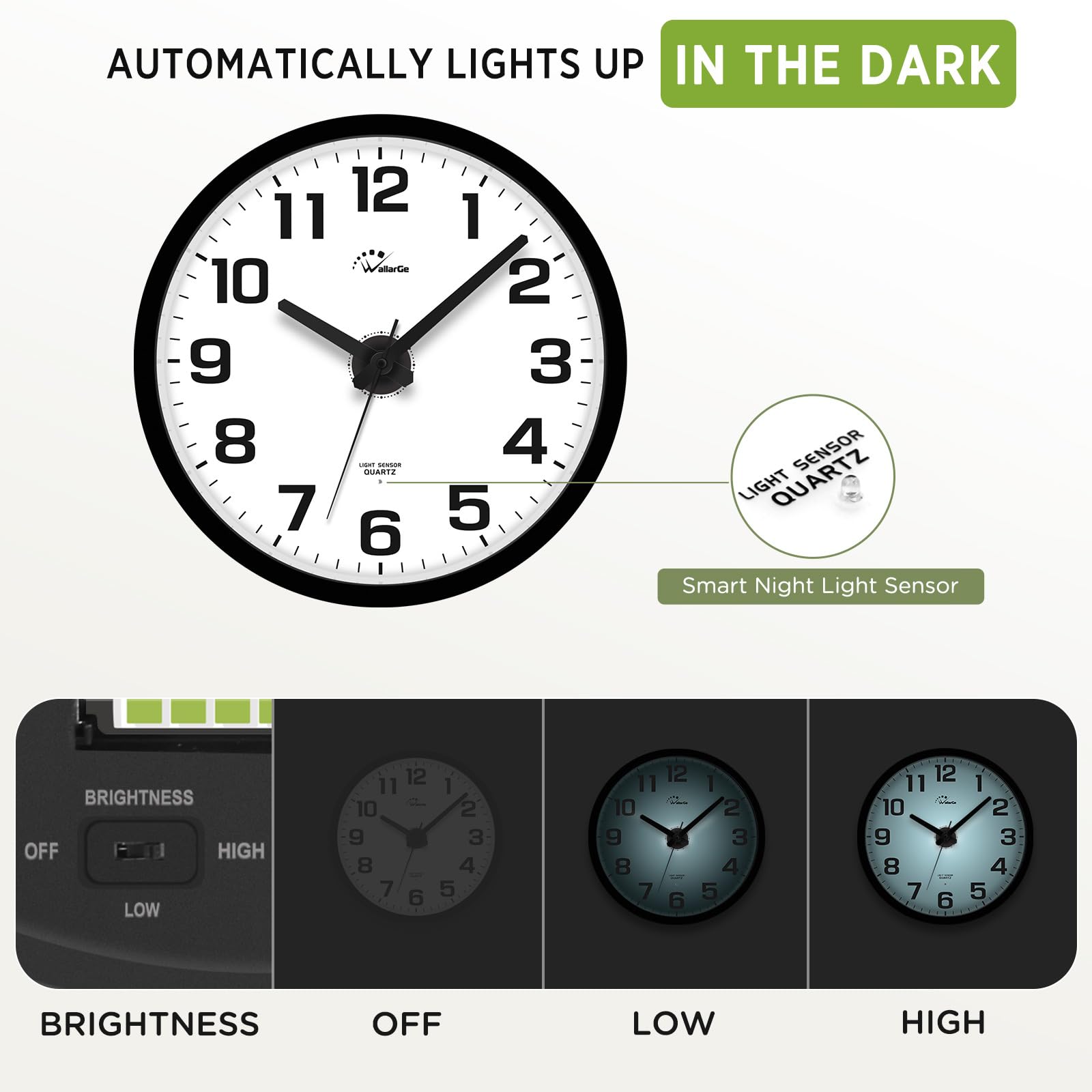 WallarGe clock mounted on bedroom wall, modern decor fit