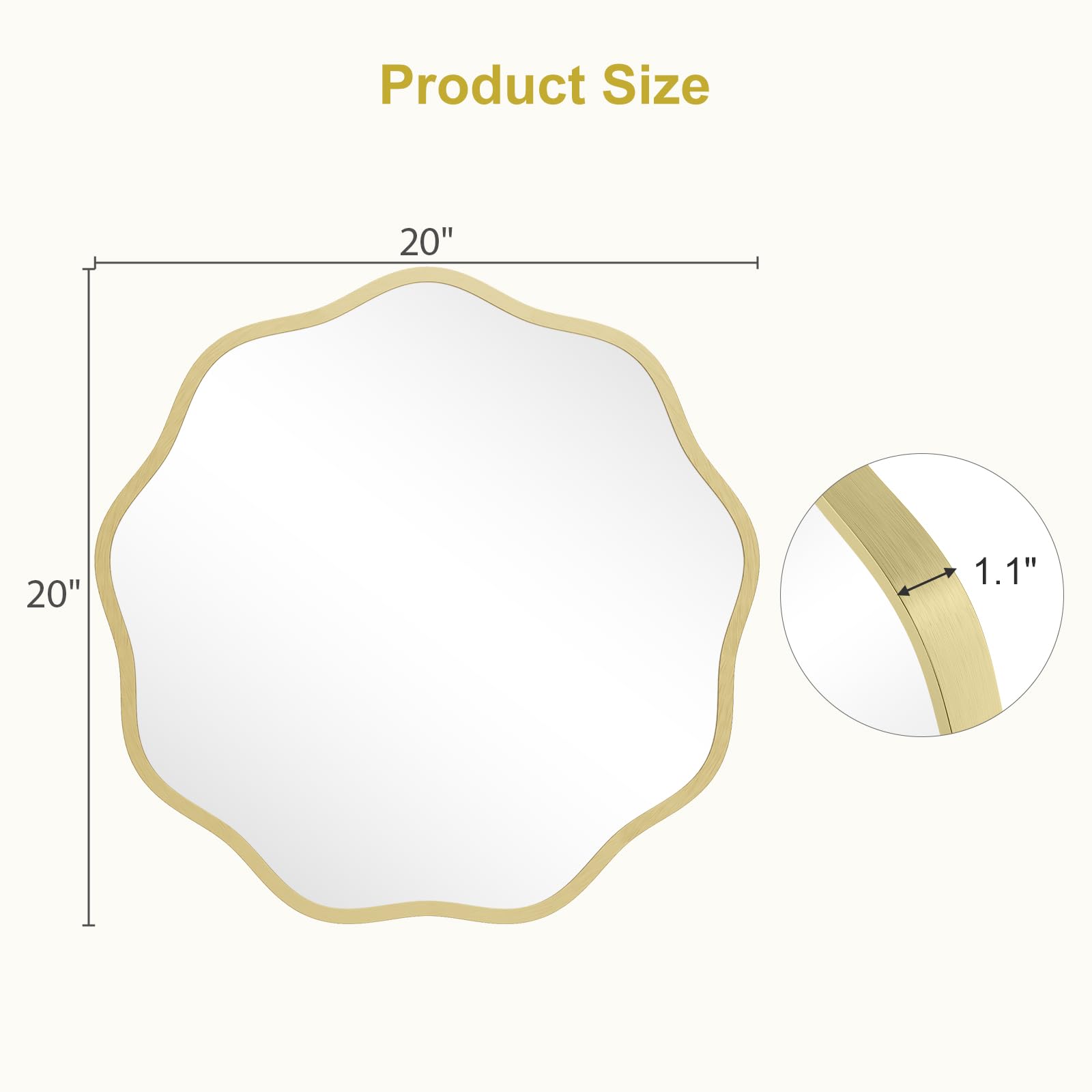 WallBeyond bathroom vanity round-mirror boosts style and perceived space