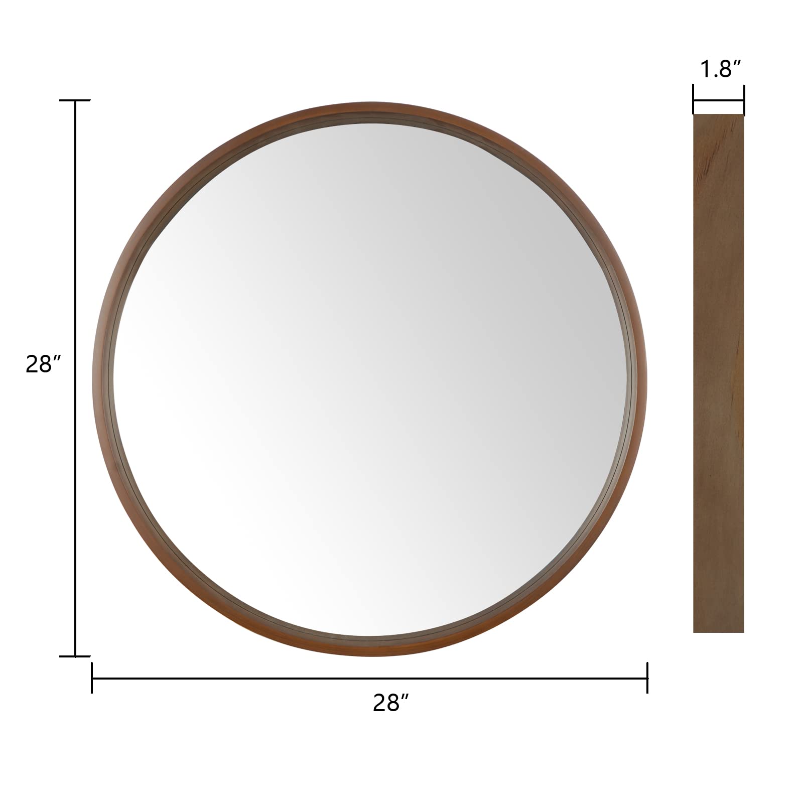 WallBeyond bedroom round mirror complements modern decor and adds depth.