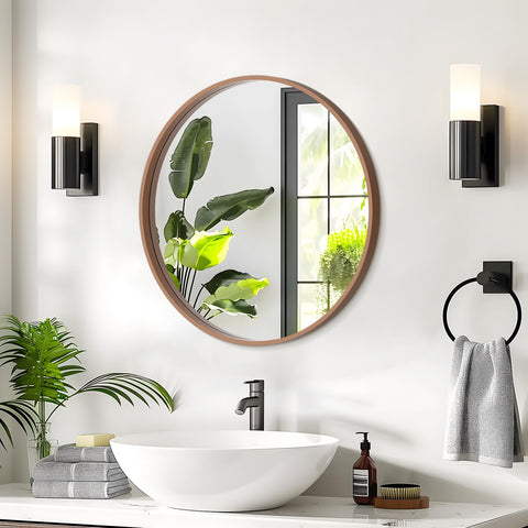WallBeyond round mirror includes hardware for quick, secure installation
