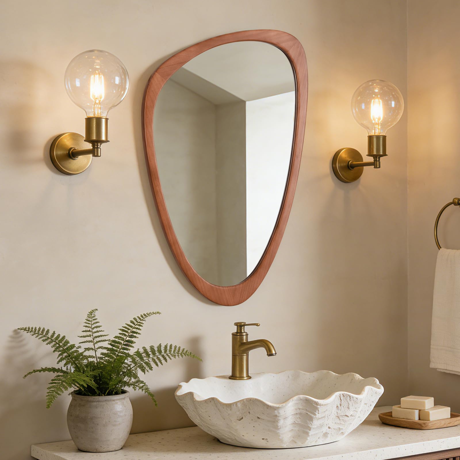 WallBeyond irregular wall mirror with abstract shape for stylish entryways