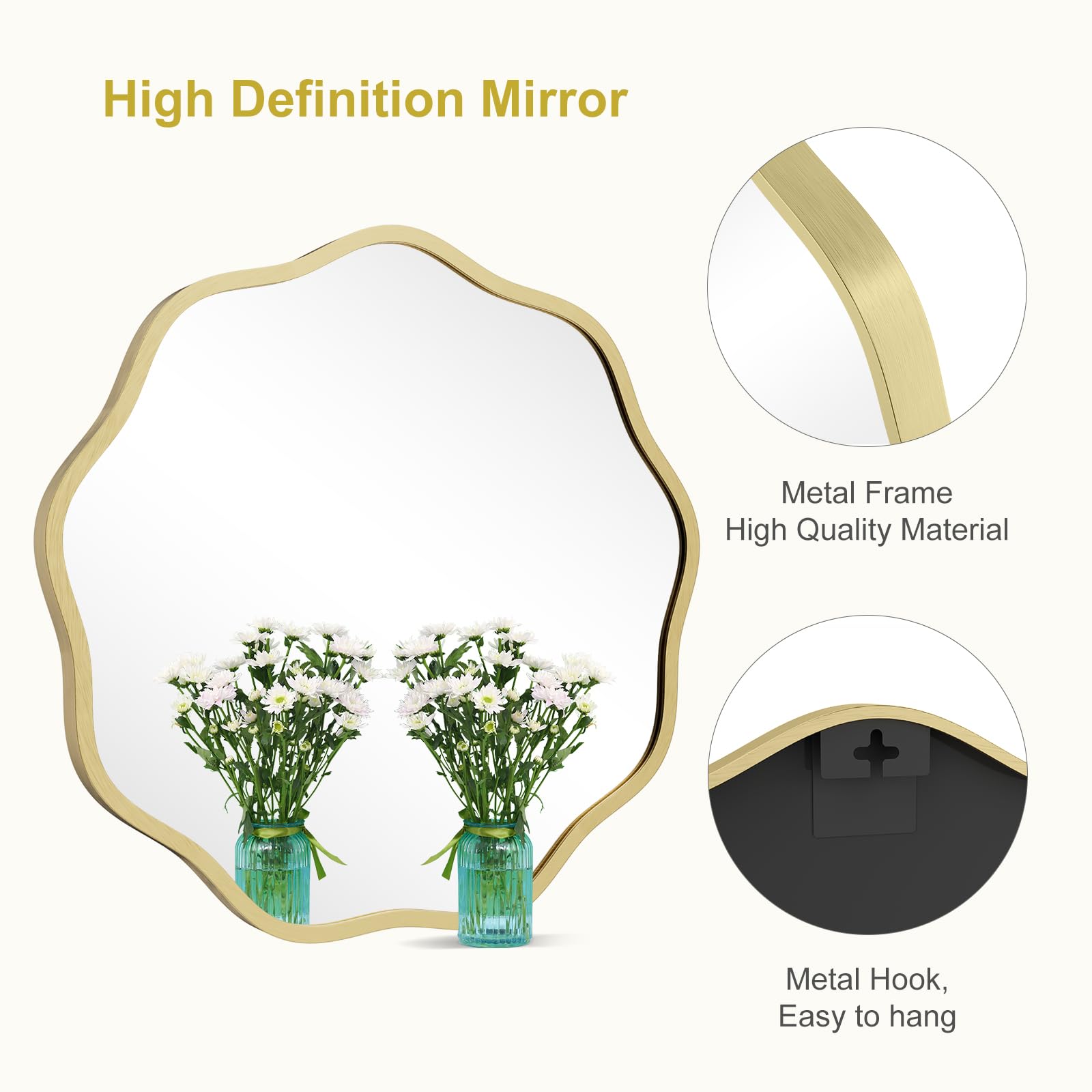 WallBeyond living-room round-mirror enhances space with a polished inviting glow