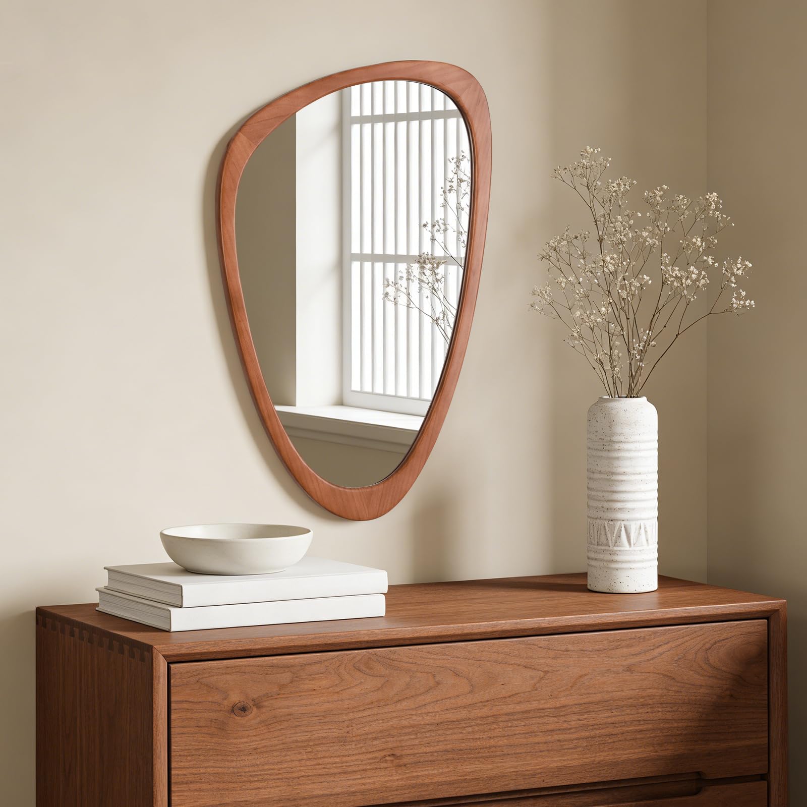WallBeyond mid-century modern decor mirror adds timeless charm
