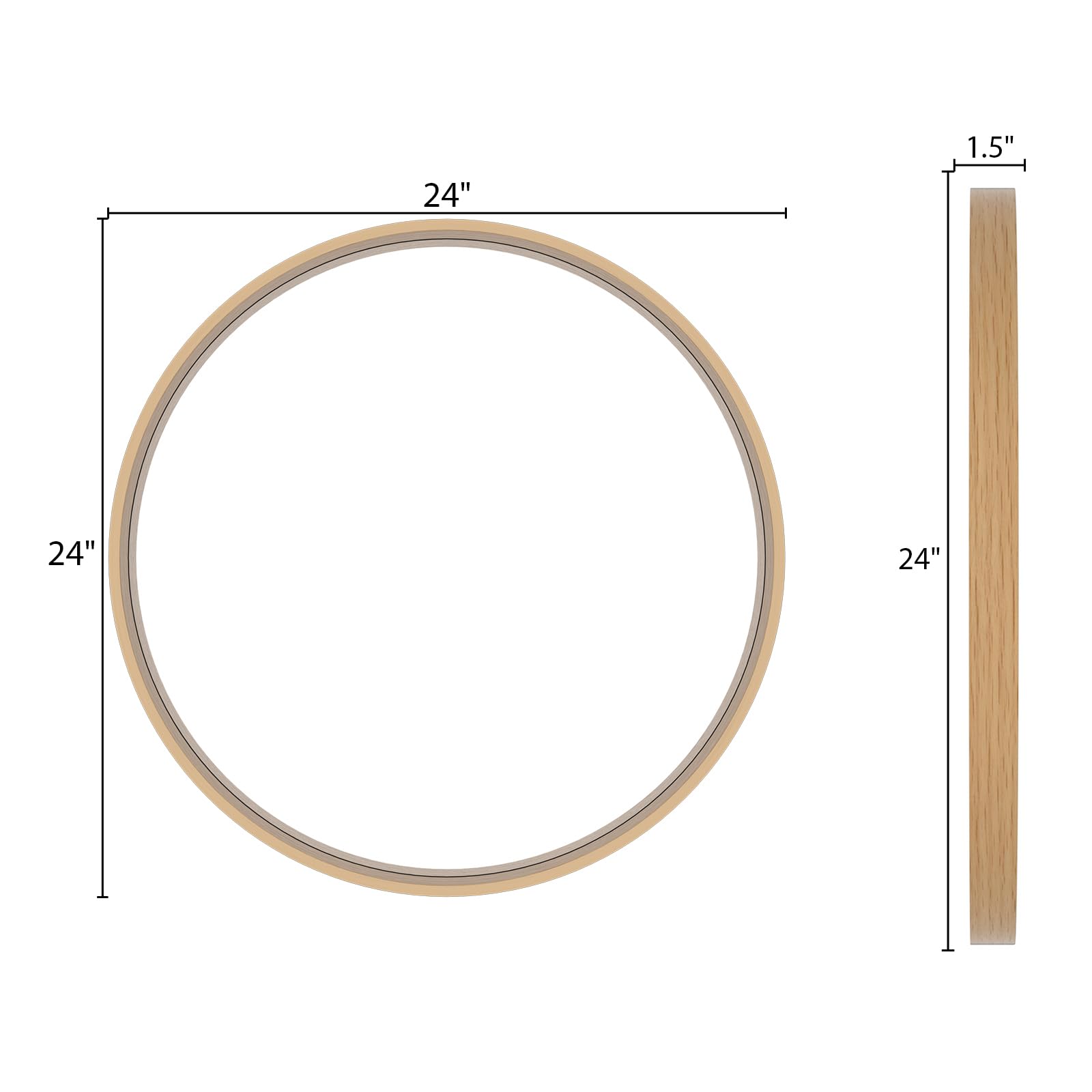 WallBeyond Round Wood Mirror 24-inch mounting hardware enables fast installation