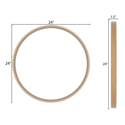 WallBeyond Round Wood Mirror 24-inch mounting hardware enables fast installation