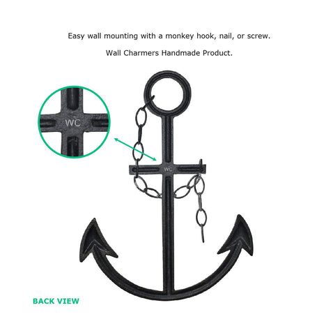 WallCharmers nautical metal art anchor wall decor adds textured detail to walls