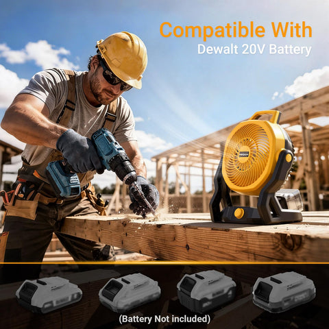 Wallnetic fan delivers 750 CFM for fast, high-velocity cooling on hot jobsites.