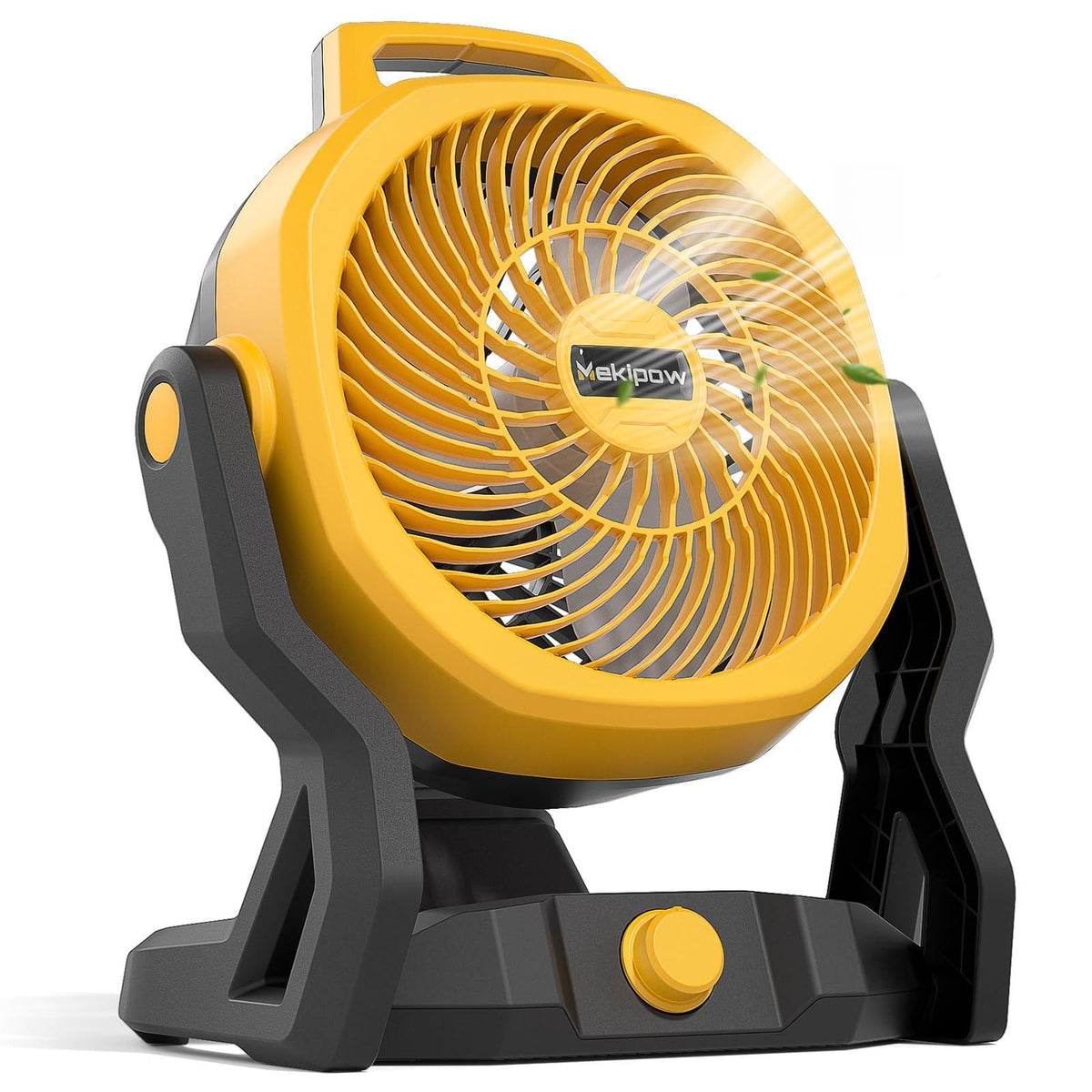 Wallnetic battery-powered fan demonstrates DeWalt battery compatibility for portable cooling.