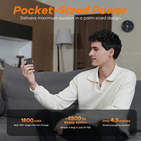 WANALIT palm-size vacuum pump for hands-free, compact travel power.