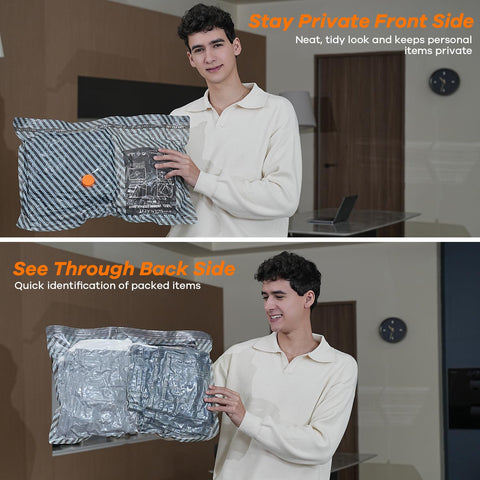 WANALIT rounded corners and full-length opening protect fabrics and ease packing.