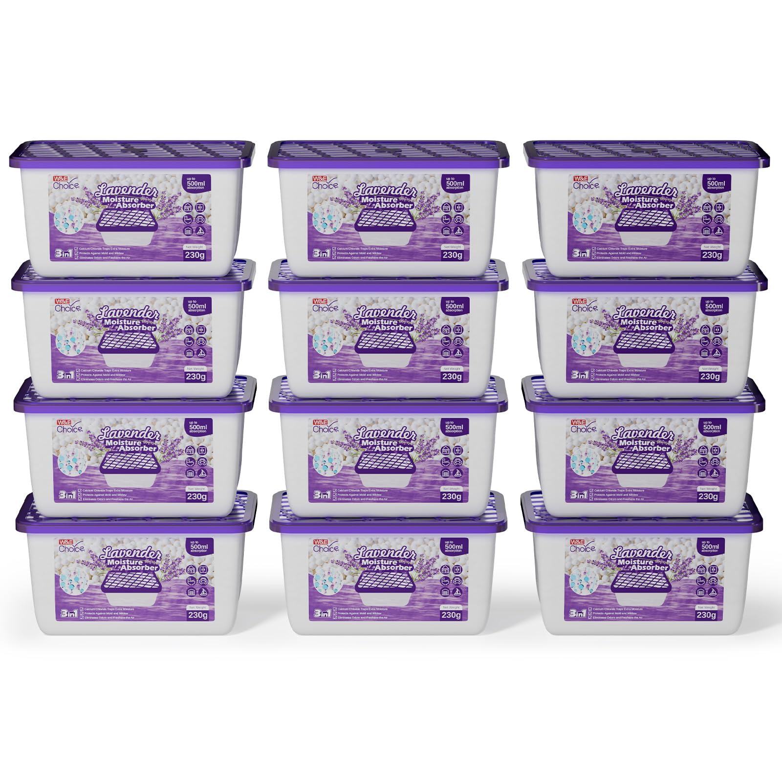W&amp;E Choice lavender-scent moisture absorber for closets keeps fabrics fresh