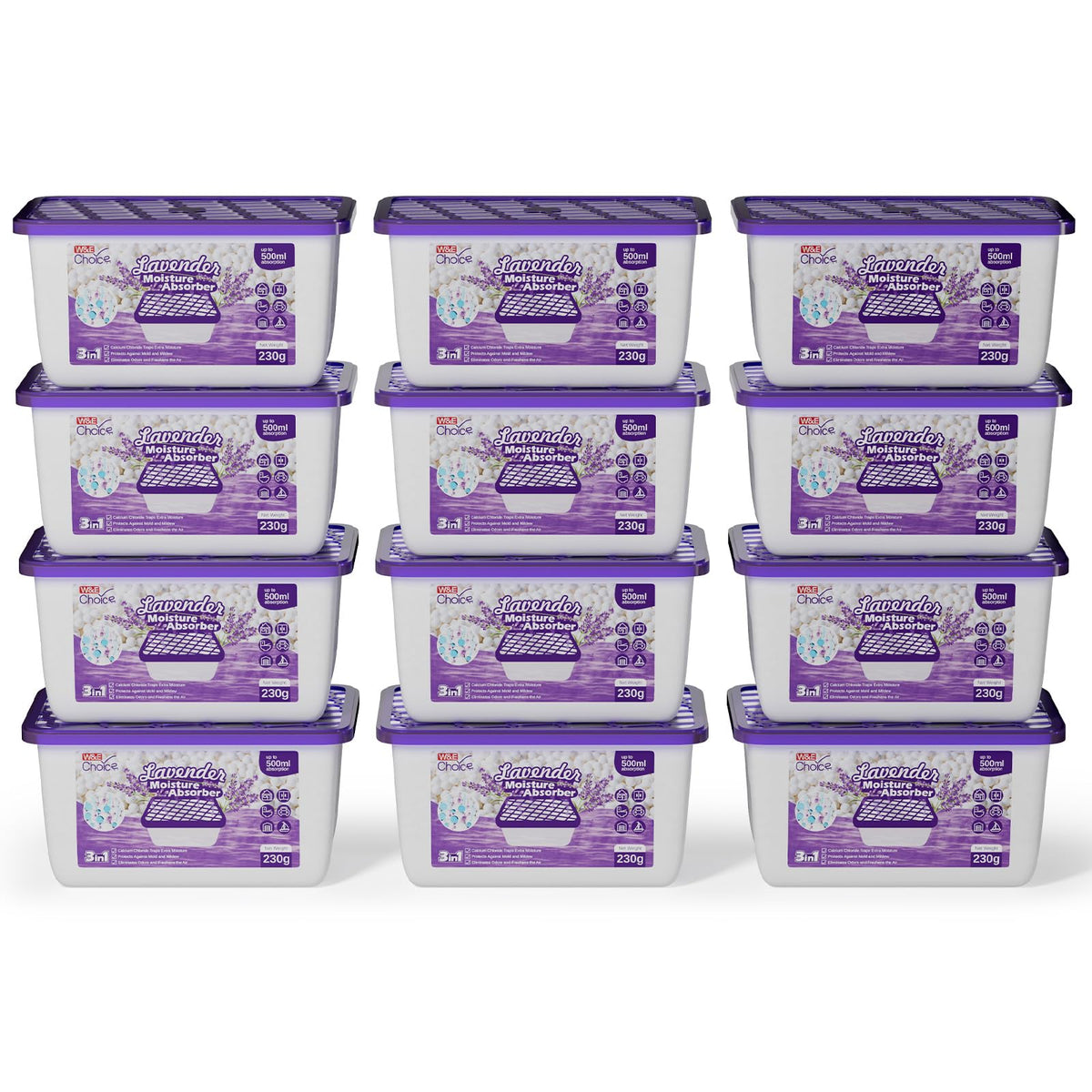 W&amp;E Choice lavender-scent moisture absorber for closets keeps fabrics fresh
