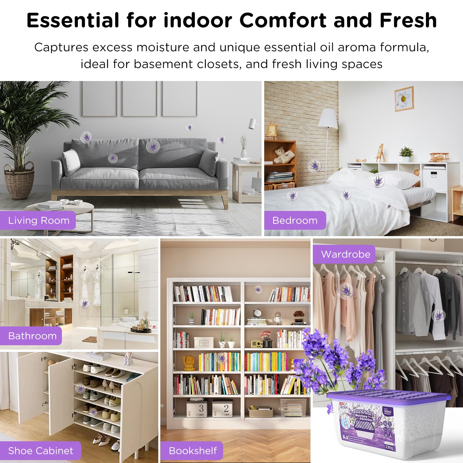 W&amp;E Choice no electricity needed dehumidifier for silent, energy-free use