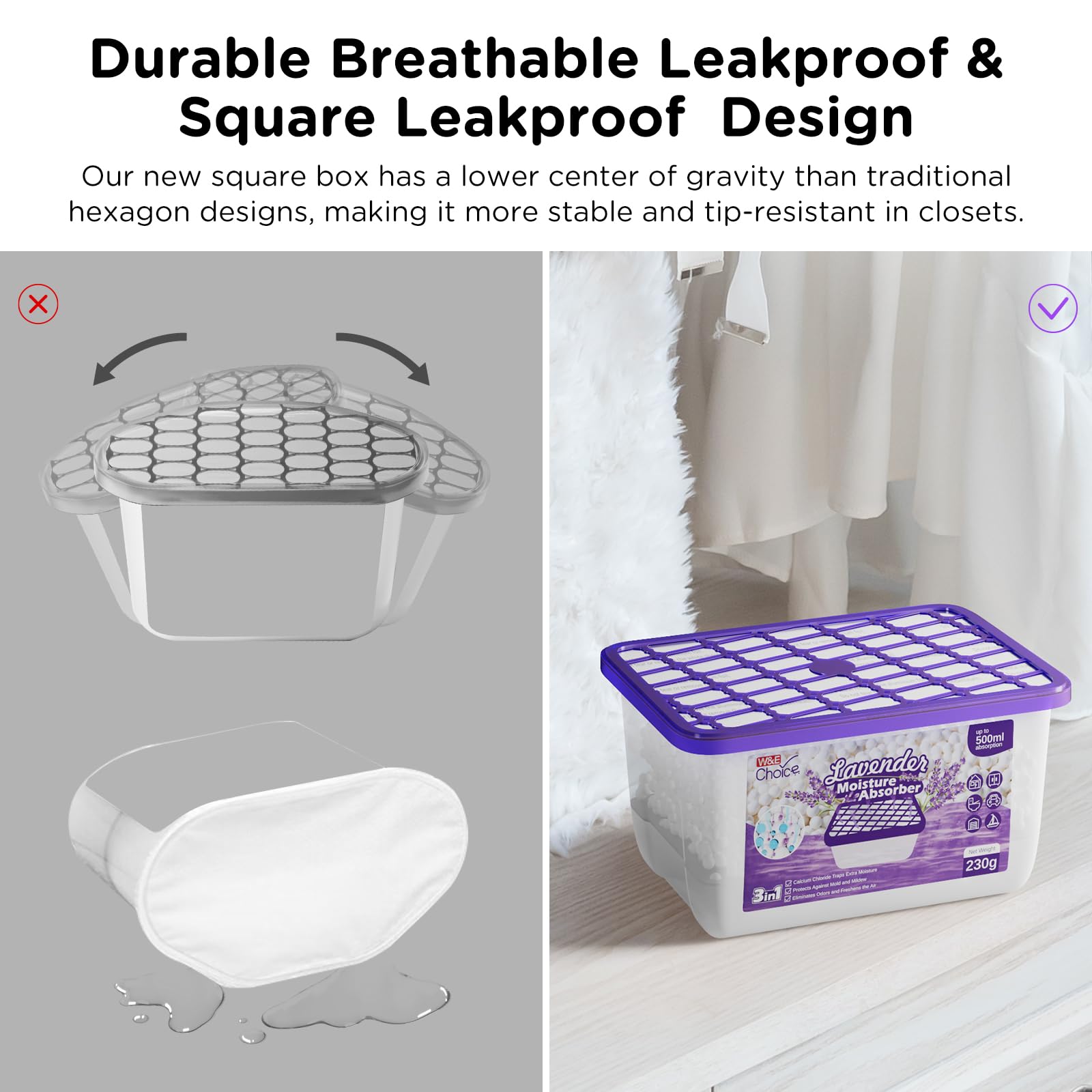 W&amp;E Choice portable dehumidifier for car prevents musty smells