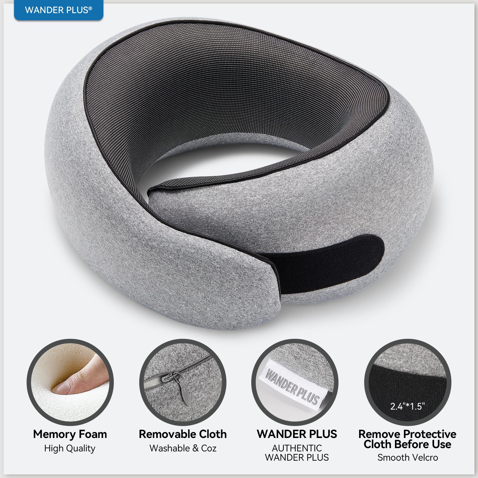 WANDER PLUS ergonomic 360-degree support reduces stiffness during travel naps.