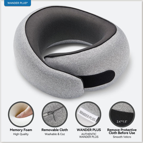 WANDER PLUS ergonomic 360-degree support reduces stiffness during travel naps.
