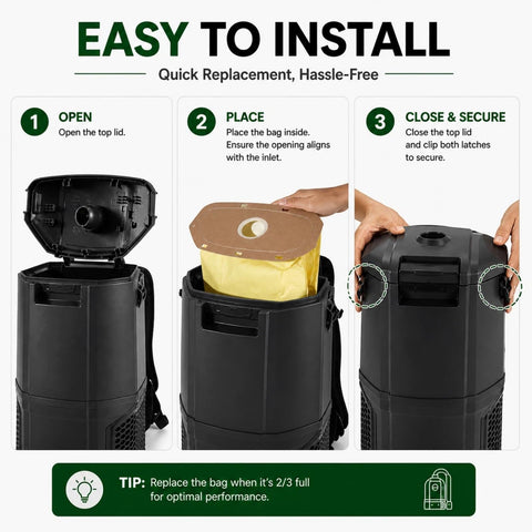 Wangenbro compatible with Hoover MPWR backpack vacuums for commercial spaces