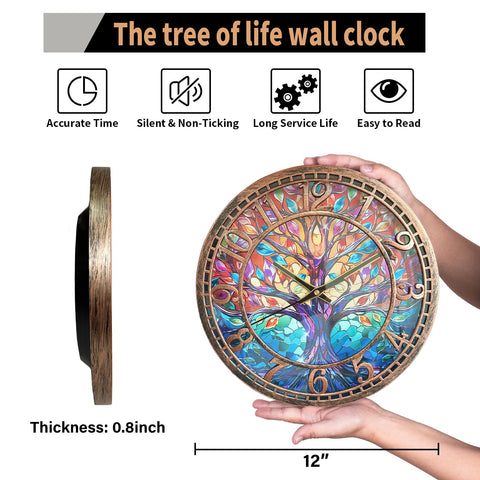 WANGIRO silent movement wall clock keeps peaceful ambiance in bedrooms.