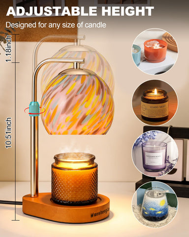 WangshengLe adjustable-height candle warmer demonstrates adjustable height for faster fragrance diffusion