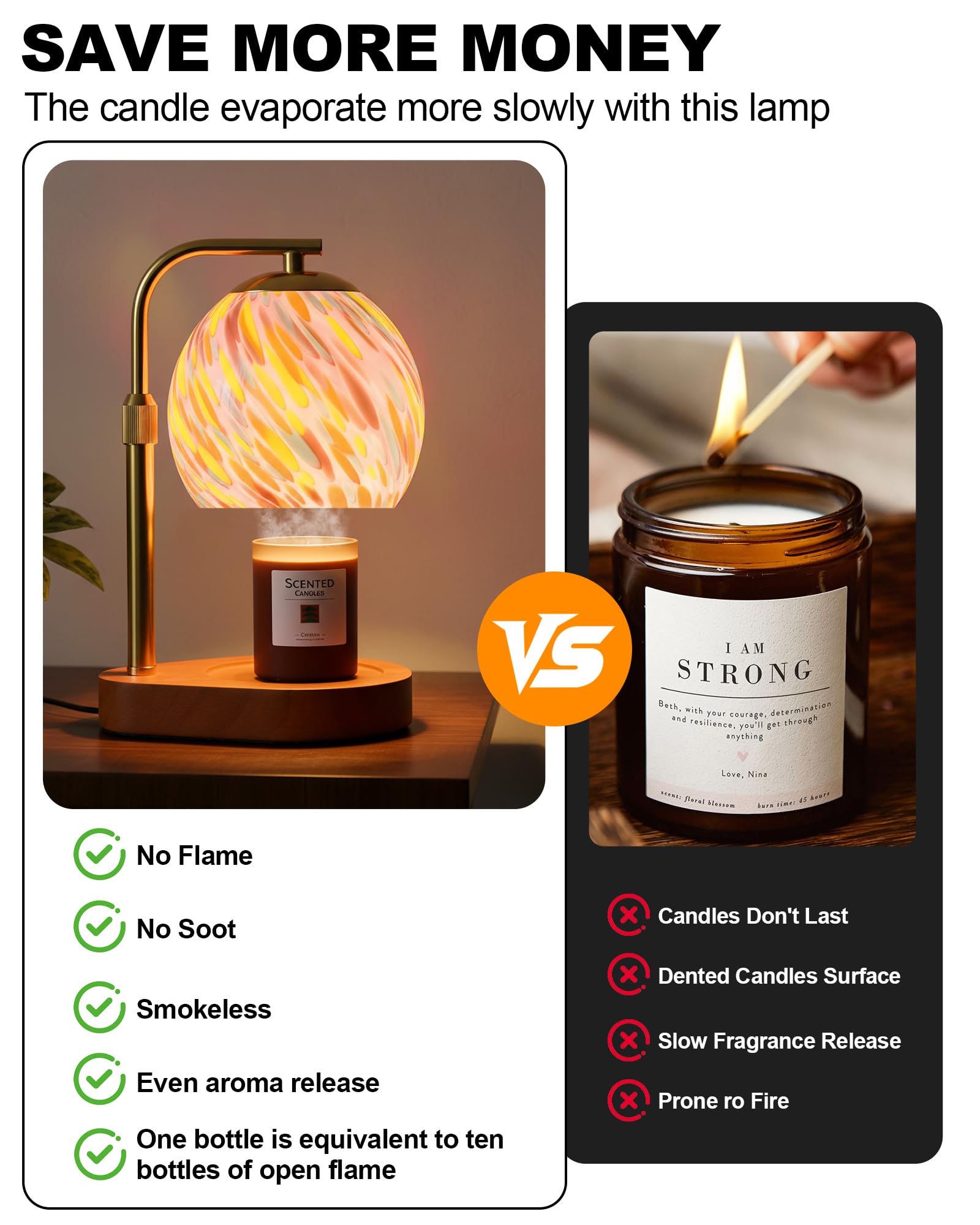 WangshengLe fits candles up to 4 inches tall on a stable wooden base