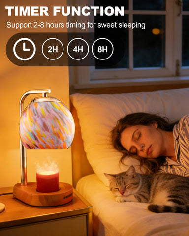 WangshengLe timer candle warmer 2/4/8h shown for safe automatic shutoff