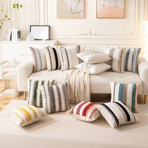 WANLIRD black and white pillow covers for sofa, bed, or chair accents
