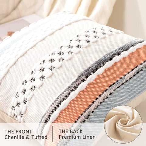 WANLIRD pillow cover with linen back offers versatile two-sided styling options