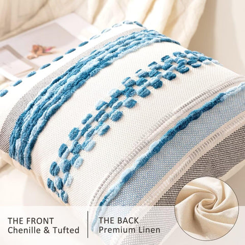 WANLIRD Boho pillow cover linen back offers durable, breathable support on couches.