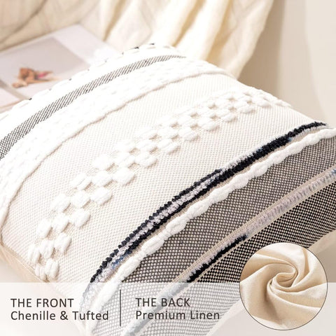 WANLIRD boho pillow cover back-linen finish provides soft breathable contrast