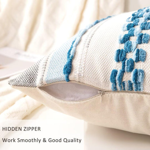 WANLIRD Boho pillow cover striped weave enhances visual interest and seasonal decor.
