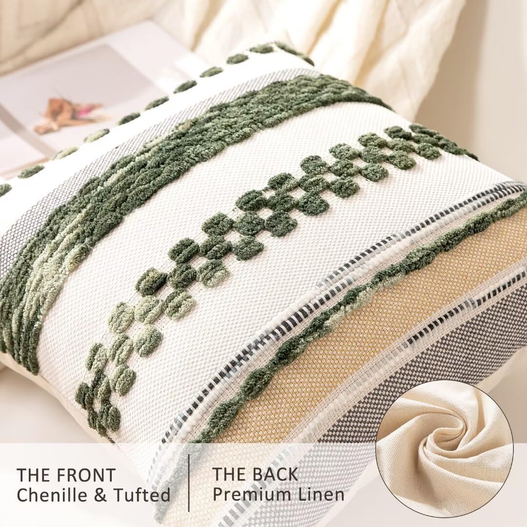 WANLIRD Boho pillow cover back linen finish for versatile decor