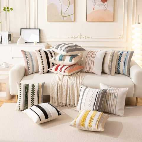WANLIRD Boho pillow cover 18x18 set of 2 for sofas and beds
