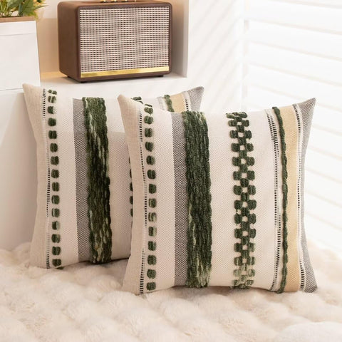 WANLIRD Boho pillow cover stripe design enhances living room style