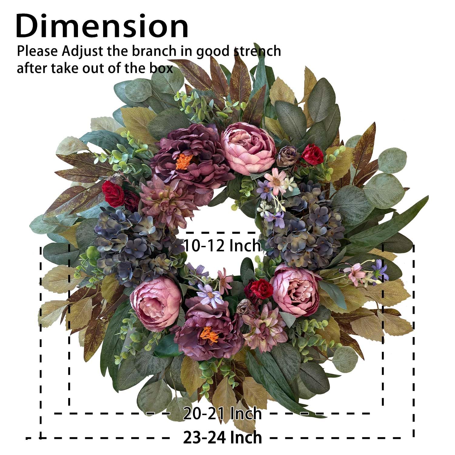 WANNA-CUL wreath with vintage blue hydrangea for outdoor display