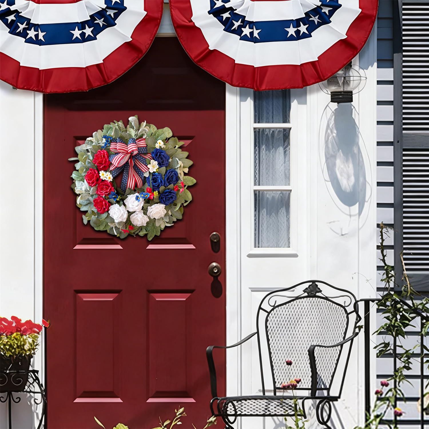 WANNA-CUL holiday wreath for porch and seasonal décor display.
