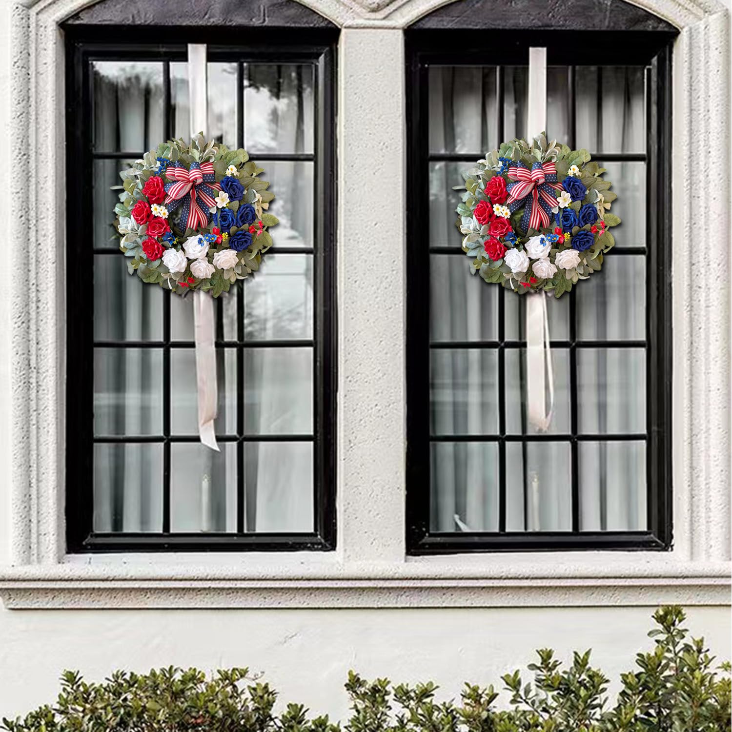 WANNA-CUL 24-inch wreath shown as a bold front door focal point.
